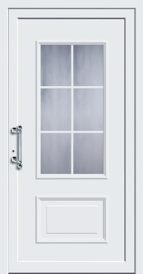 Stanley Doors 36 in. x 80 in. Neo-Deco Zinc Full Lite Painted